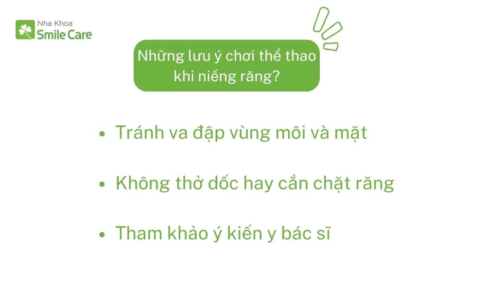 lưu ý chơi thể thao khi niềng
