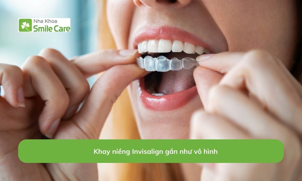 Khay niềng Invisalign gần như vô hình.